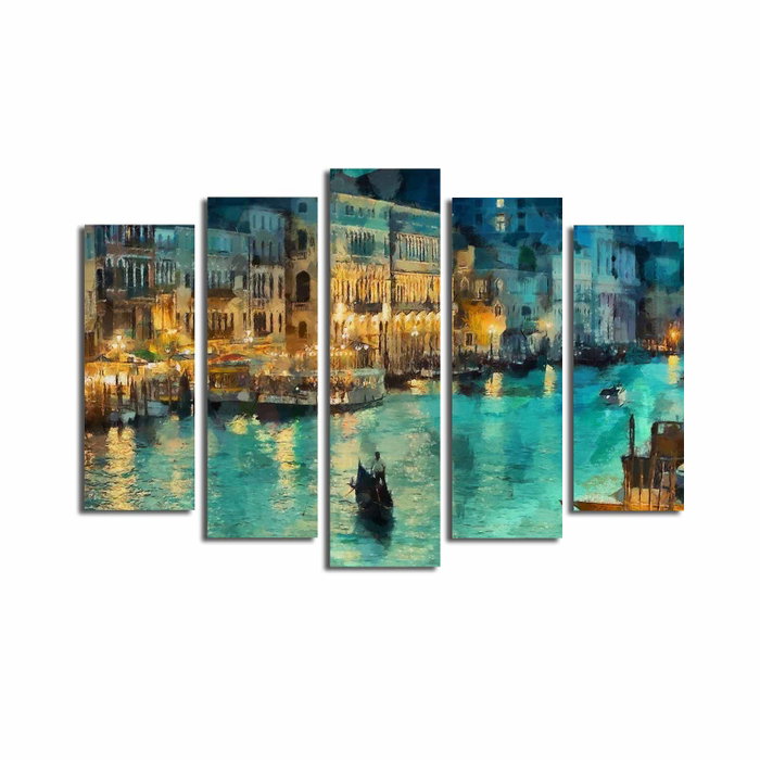Wallity Set de 5 Piezas de Pintura Decorativa en Lienzo Multicolor 5PATK-158 Wallity Set de 5 Piezas de Pintura Decorativa en Lienzo Multicolor 5PATK-158
